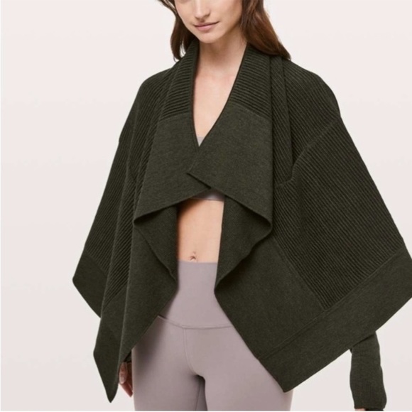 Lululemon Sz 2 Sit In Lotus Wrap II Open Cardigan Purple - Picture 8 of 8